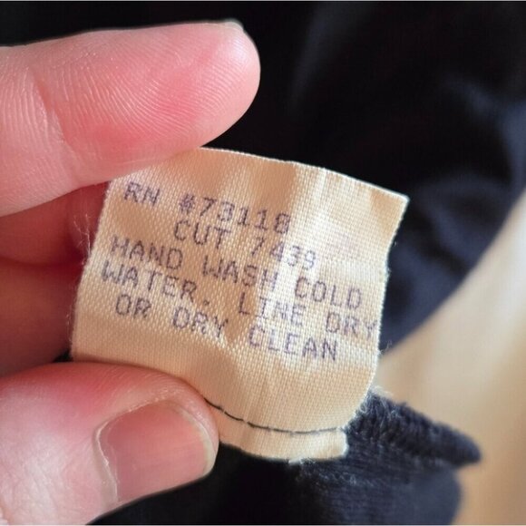 Vintage David Dart Collection Women's Navy Ribbed Short Sleeve Top Size Medium - Picture 5 of 6